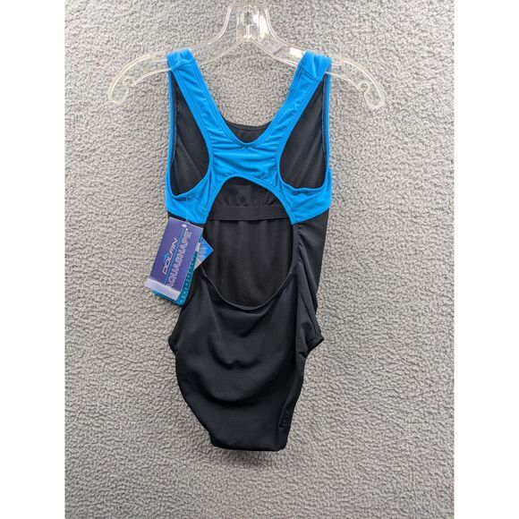 NWT Dolfin Aquashape Womens Moderate Black & Blue One Piece Swimsuit sz 6 - Picture 5 of 11